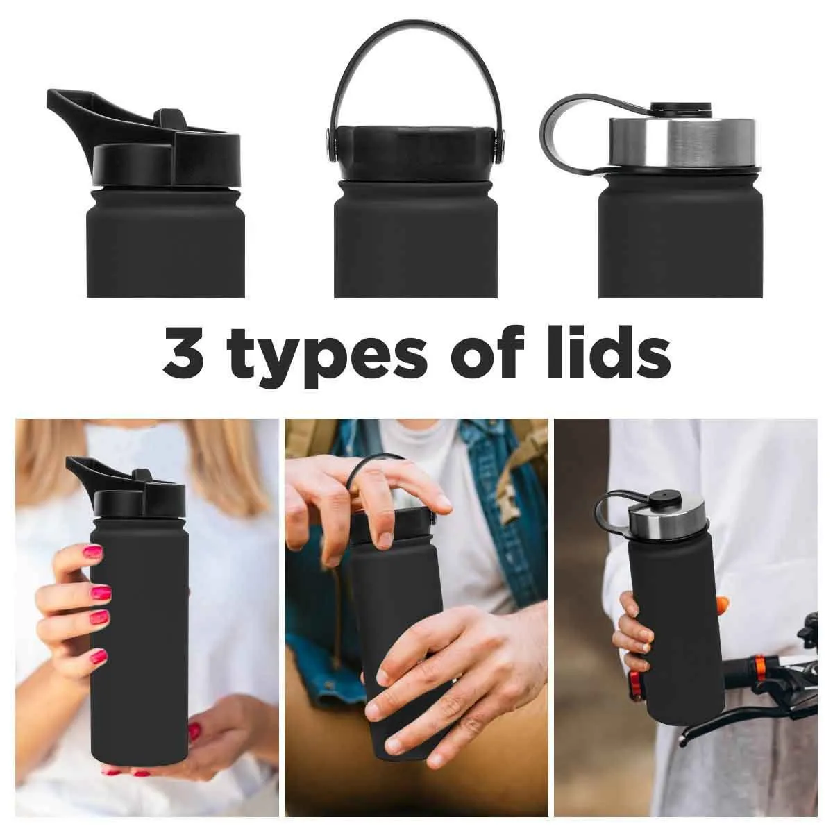 18 oz Stainless Steel Water Bottle and Carbon 0.1-micron Filter