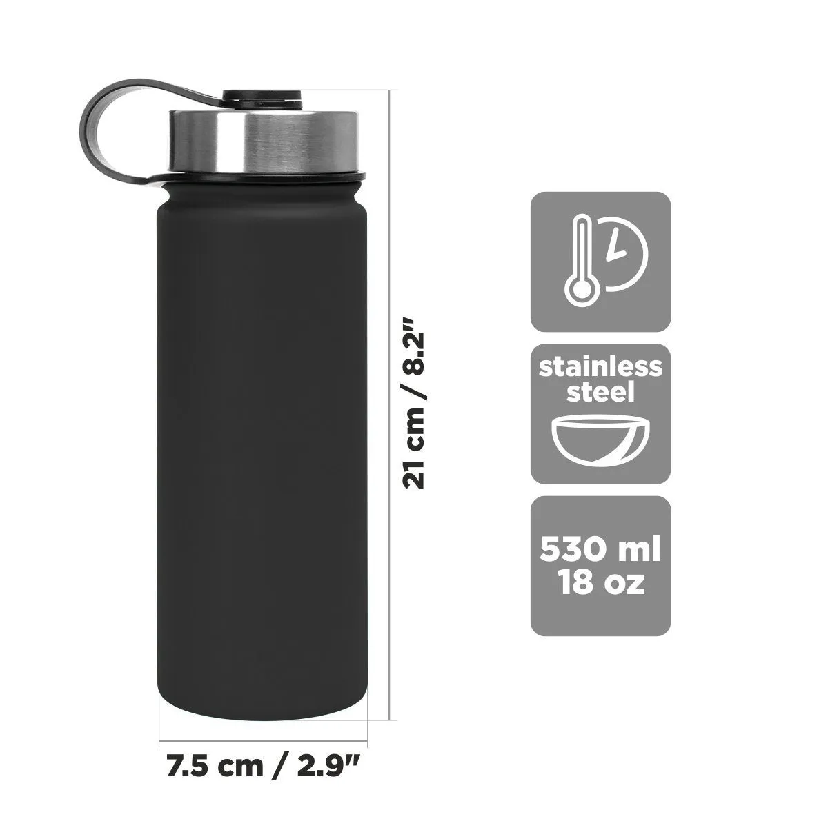 18 oz Stainless Steel Water Bottle and Carbon 0.1-micron Filter