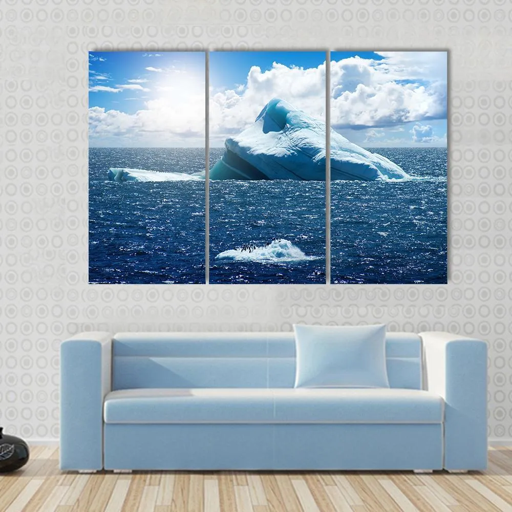 Antarctic Ice Island In Atlantic Ocean Canvas Wall Art