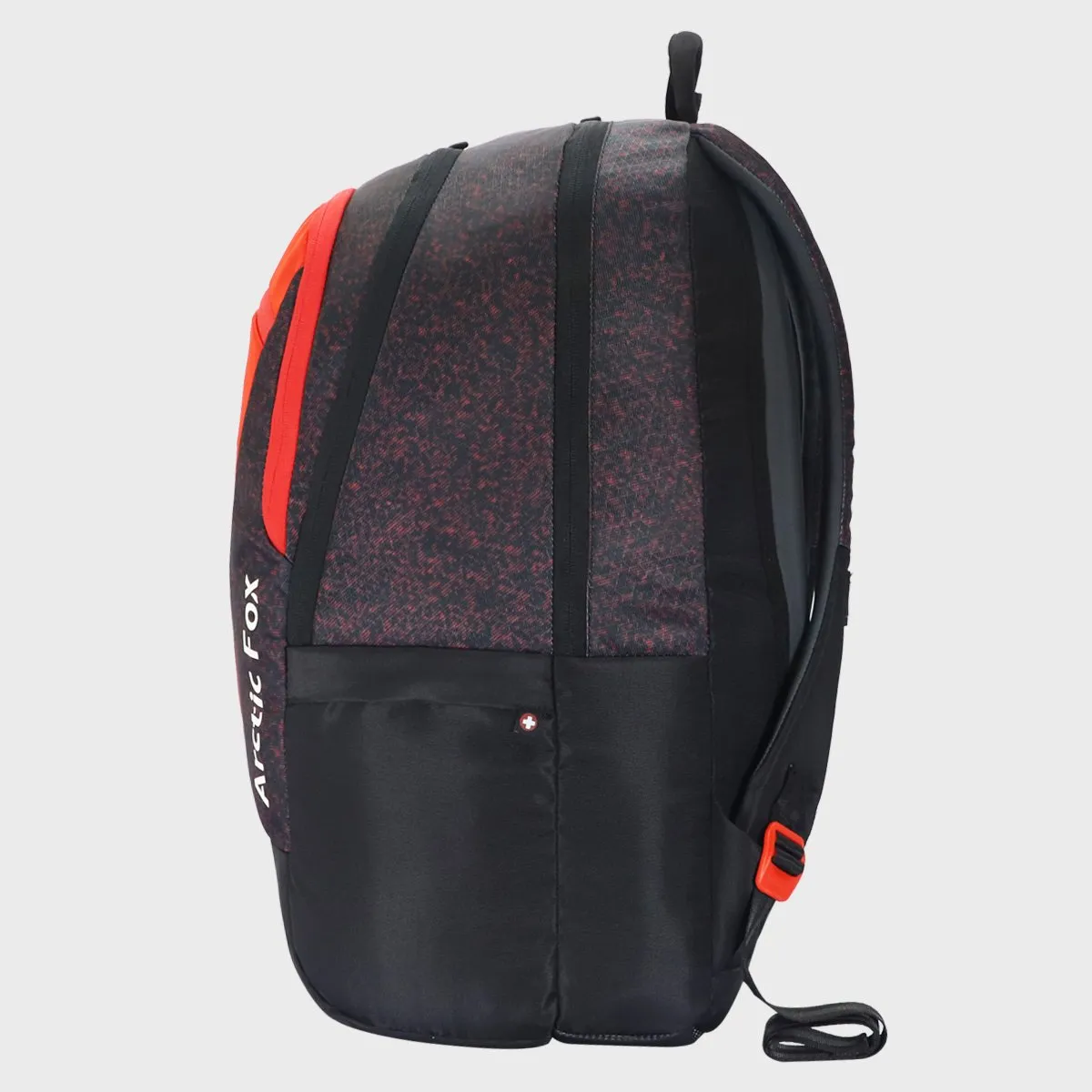 Arctic Fox Glitch Fiery Red 36 Ltr Everyday  School  Bag and Hiking Backpack with Poncho Rain Jacket