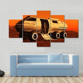 Astronaut In Mars Rover Canvas Wall Art