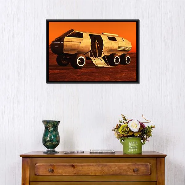 Astronaut In Mars Rover Canvas Wall Art