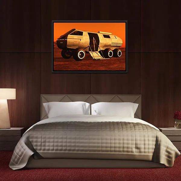 Astronaut In Mars Rover Canvas Wall Art