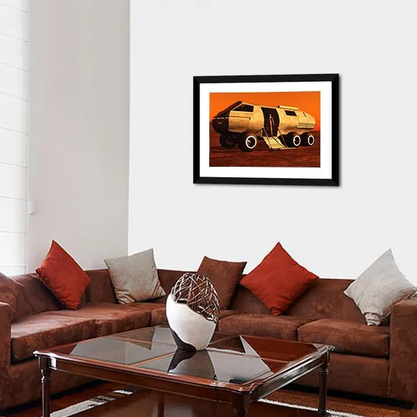 Astronaut In Mars Rover Canvas Wall Art