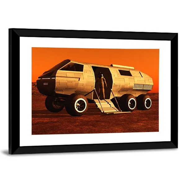 Astronaut In Mars Rover Canvas Wall Art