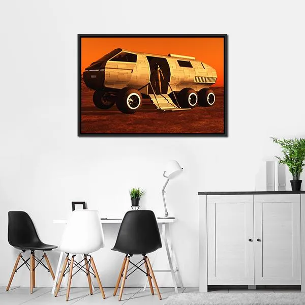 Astronaut In Mars Rover Canvas Wall Art