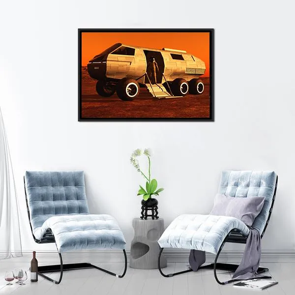 Astronaut In Mars Rover Canvas Wall Art