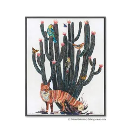 BAJA BACKCOUNTRY (FOX) MID-SIZE canvas art print with float frame