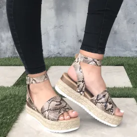 Bandi Snakeskin Platform Sandals