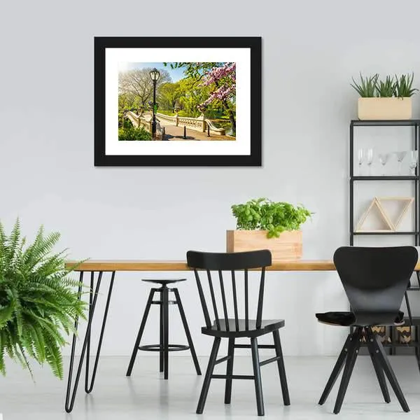 Bow Bridge In Central Park Canvas Wall Art