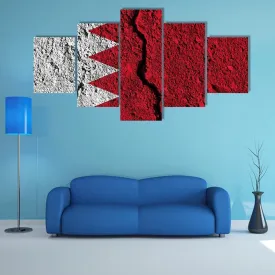 Cracked Bahrain Flag Canvas Wall Art