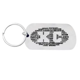 Cross Country Word Cloud Keychain