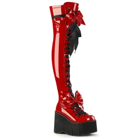 Demonia KERA-303 | Red Patent Leather Over-the-Knee Boots