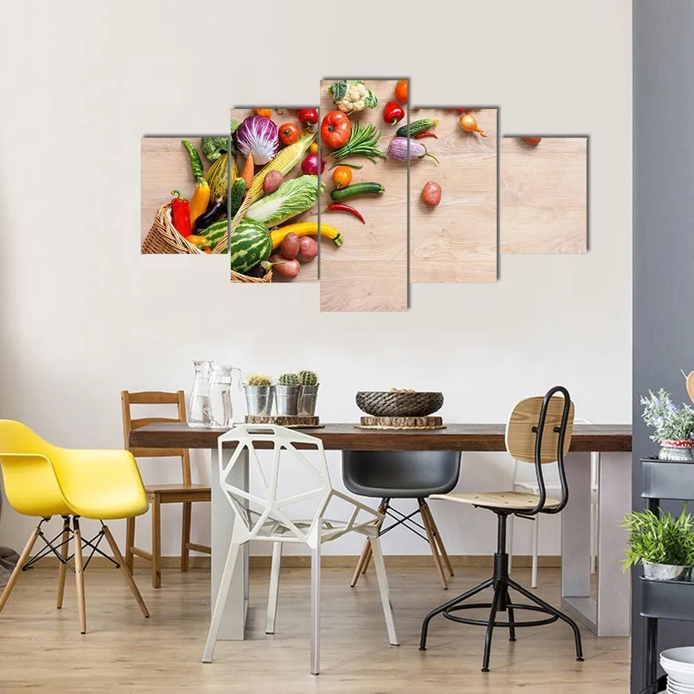 Different Fruits & Vegetables Canvas Wall Art