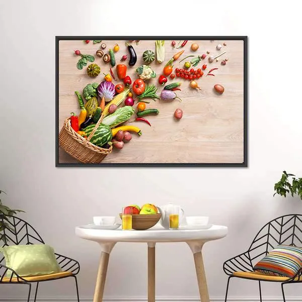 Different Fruits & Vegetables Canvas Wall Art