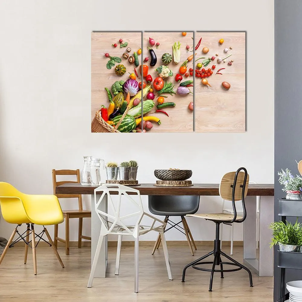 Different Fruits & Vegetables Canvas Wall Art