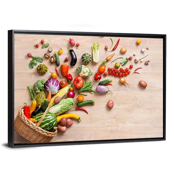 Different Fruits & Vegetables Canvas Wall Art