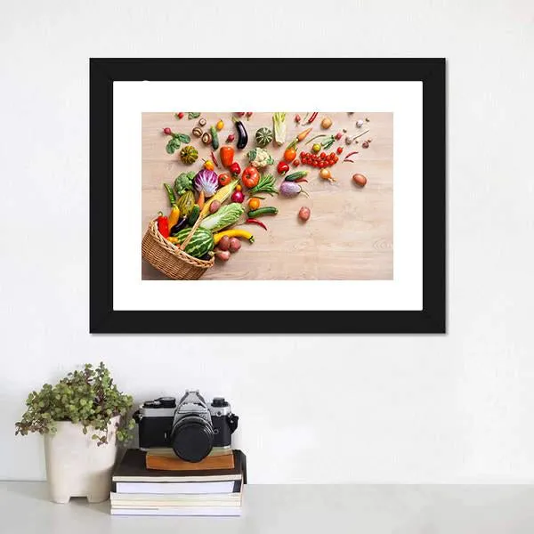 Different Fruits & Vegetables Canvas Wall Art