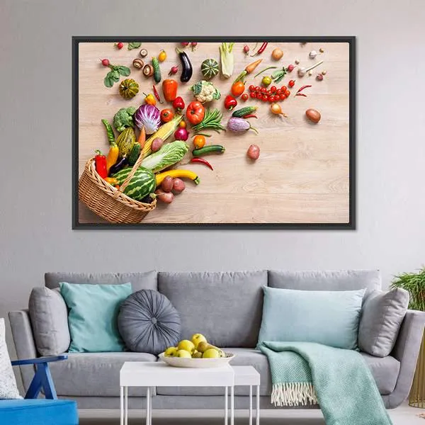 Different Fruits & Vegetables Canvas Wall Art