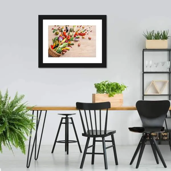 Different Fruits & Vegetables Canvas Wall Art