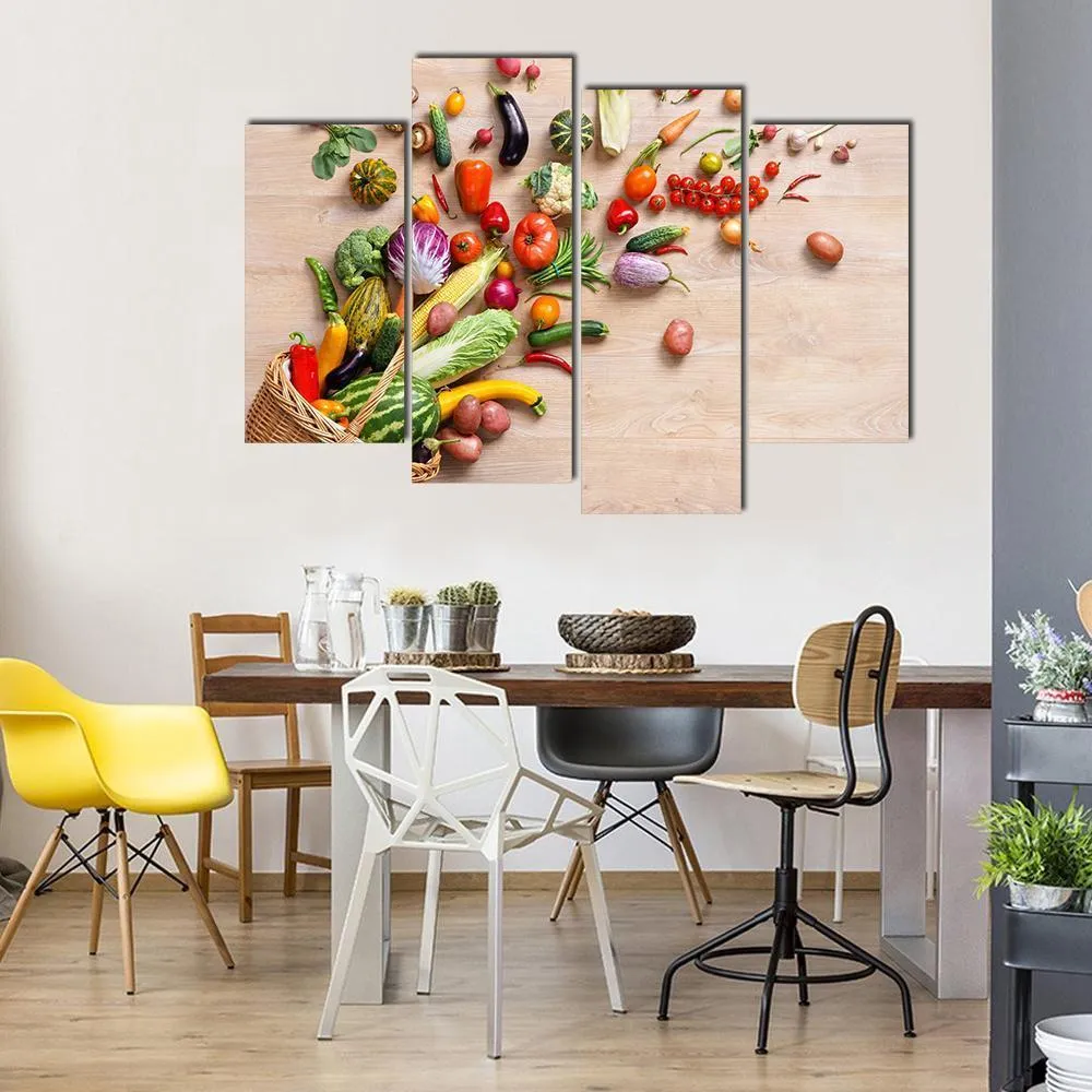 Different Fruits & Vegetables Canvas Wall Art