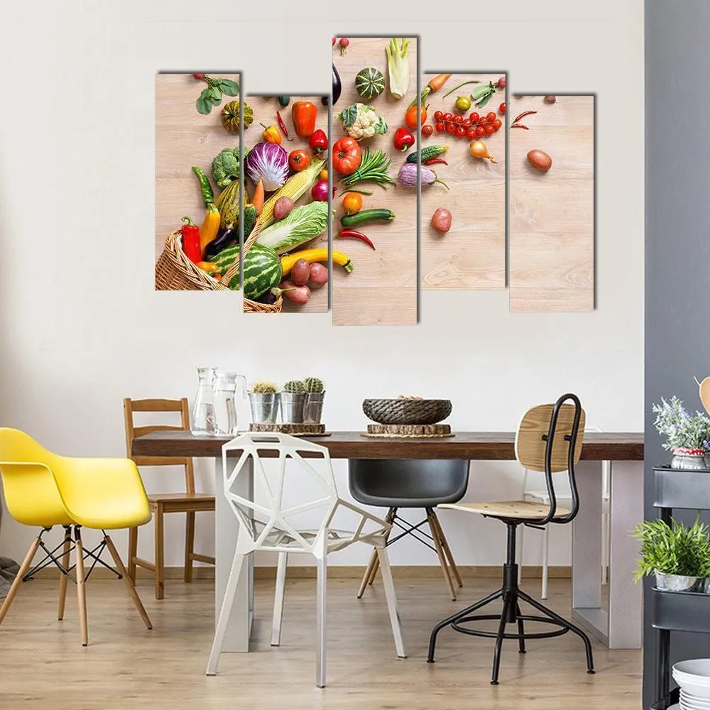 Different Fruits & Vegetables Canvas Wall Art