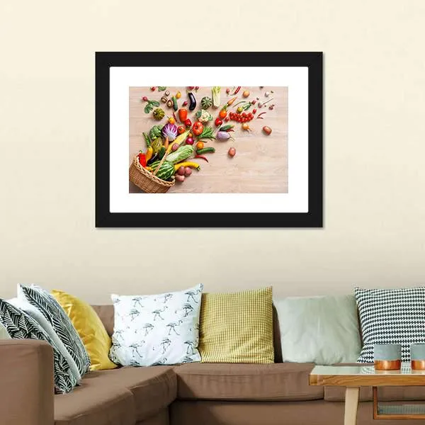 Different Fruits & Vegetables Canvas Wall Art