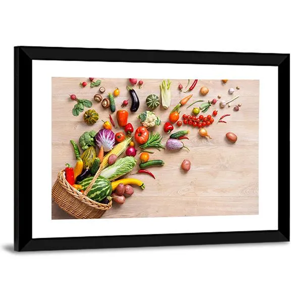 Different Fruits & Vegetables Canvas Wall Art