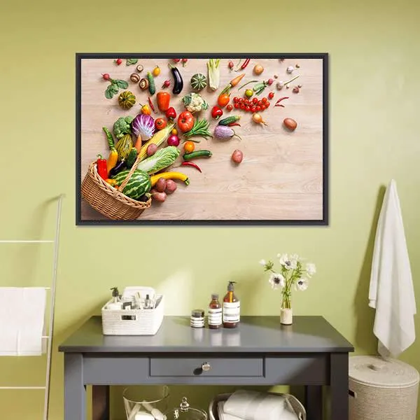 Different Fruits & Vegetables Canvas Wall Art