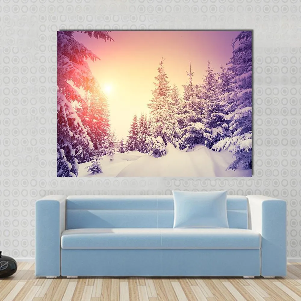 Dramatic Wintry Scene Canvas Wall Art