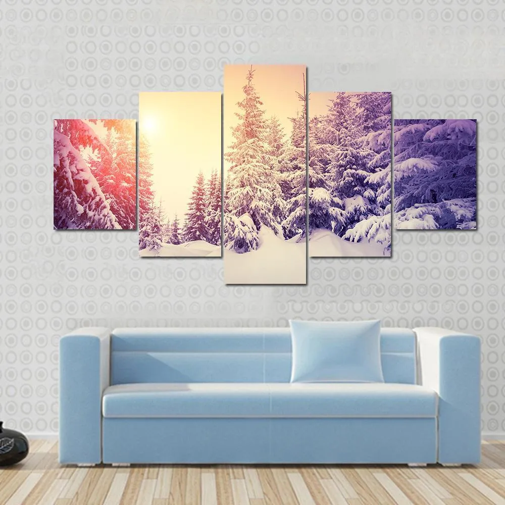 Dramatic Wintry Scene Canvas Wall Art