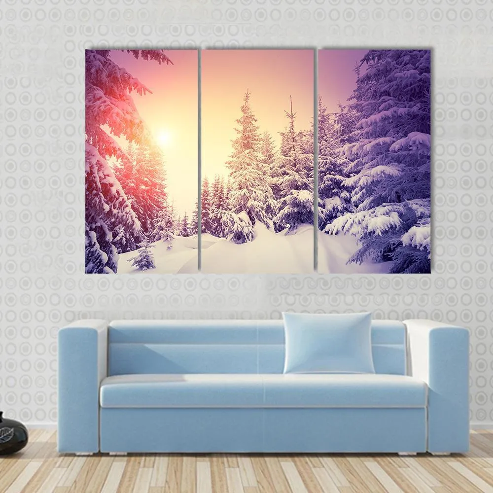 Dramatic Wintry Scene Canvas Wall Art