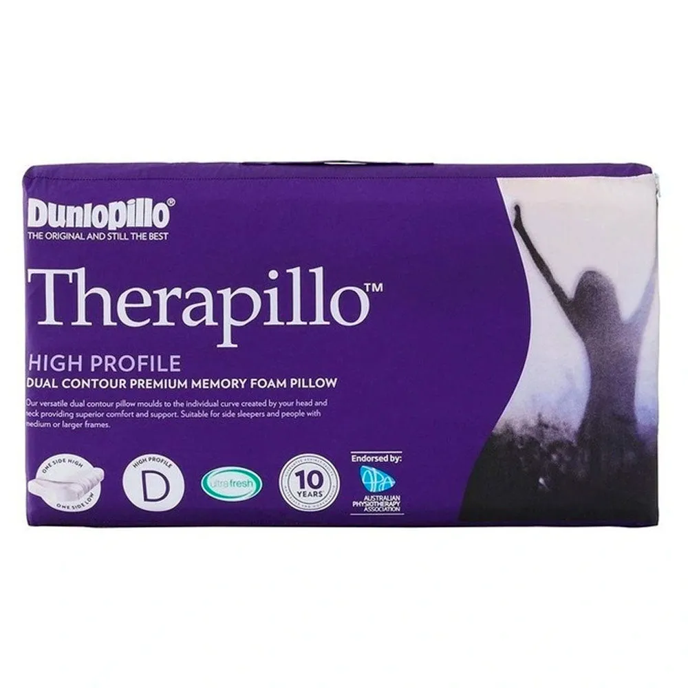 DUNLOPILLO Therapillo Memory Foam High Profile Dual Contour Pillow