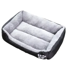 Durable XL Black Pet Bed, Non-Slip Fleece Cushion