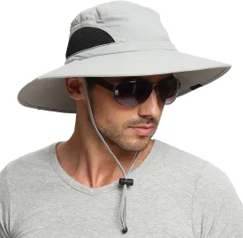 EINSKEY Sun Hat for Men/Women, Waterproof Wide Birm Bucket Hat UV Protection Boonie Hat for Fishing Hiking Garden Beach