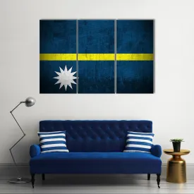 Flag Of Nauru Canvas Wall Art