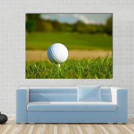 Golf Ball On Beautiful Course Canvas Wall Art