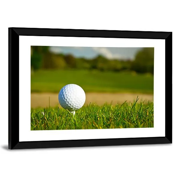 Golf Ball On Beautiful Course Canvas Wall Art