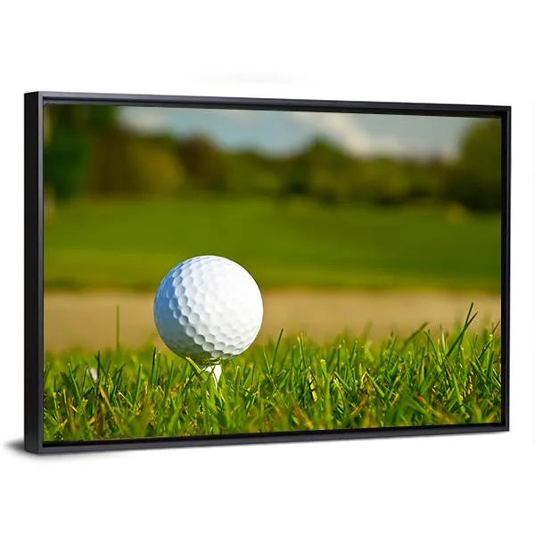 Golf Ball On Beautiful Course Canvas Wall Art