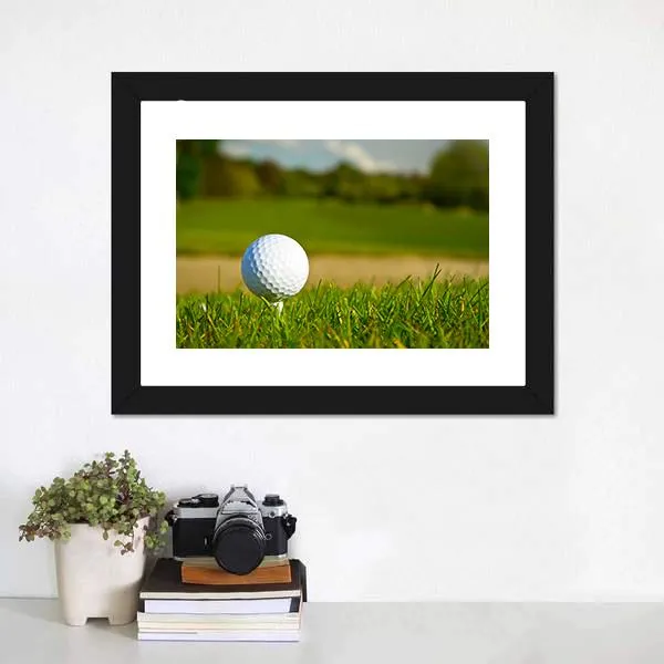 Golf Ball On Beautiful Course Canvas Wall Art