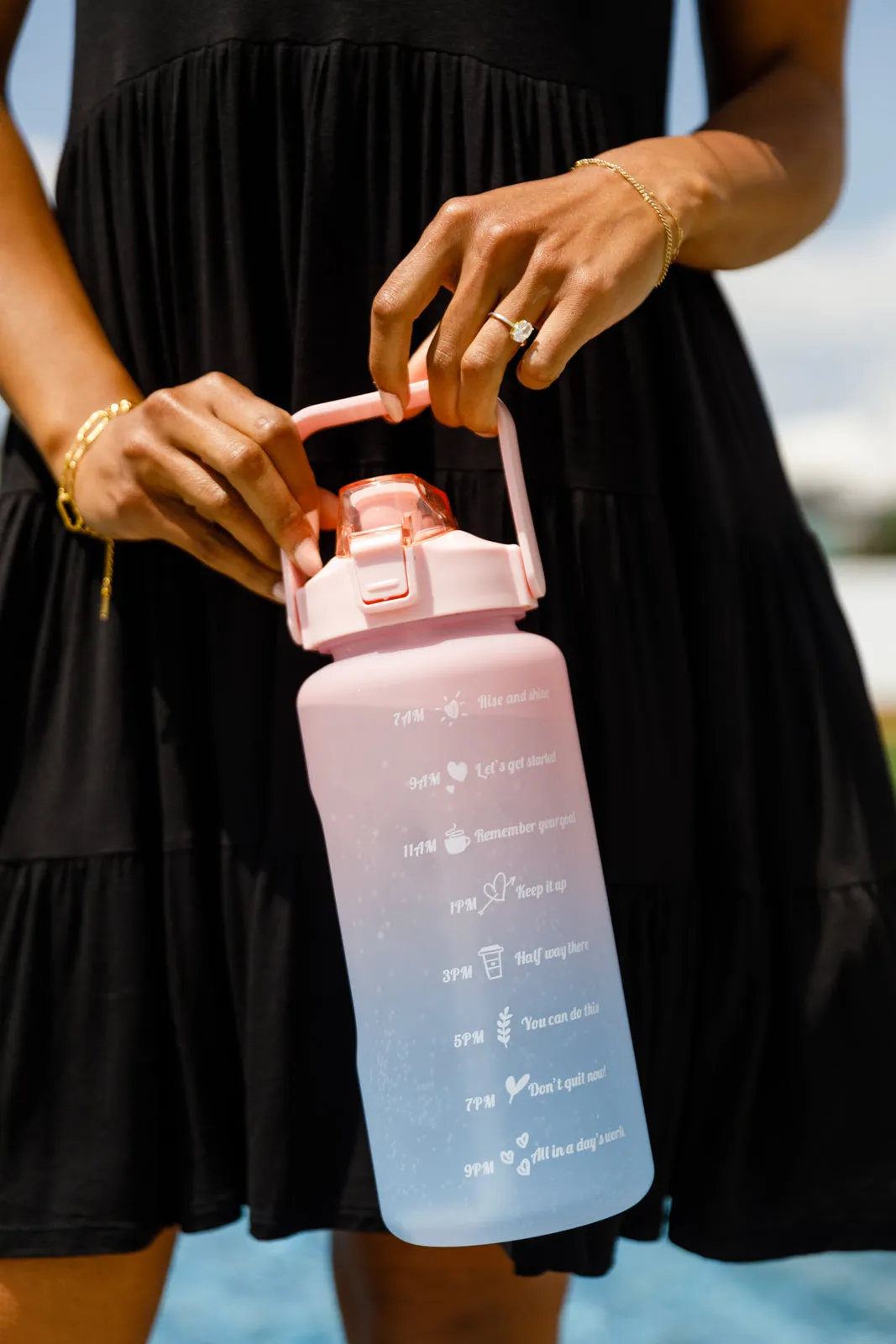 Happy Hydrations Water Bottles Pink-Blue