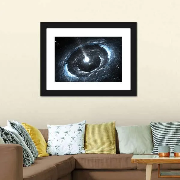 Highly Magnetized Rotating Neutron Star Canvas Wall Art