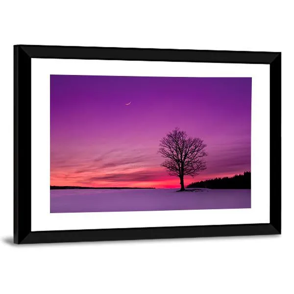 Idyllic Sunset In Field Canvas Wall Art