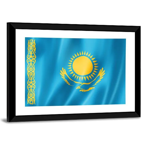 Kazakhstan Flag Canvas Wall Art