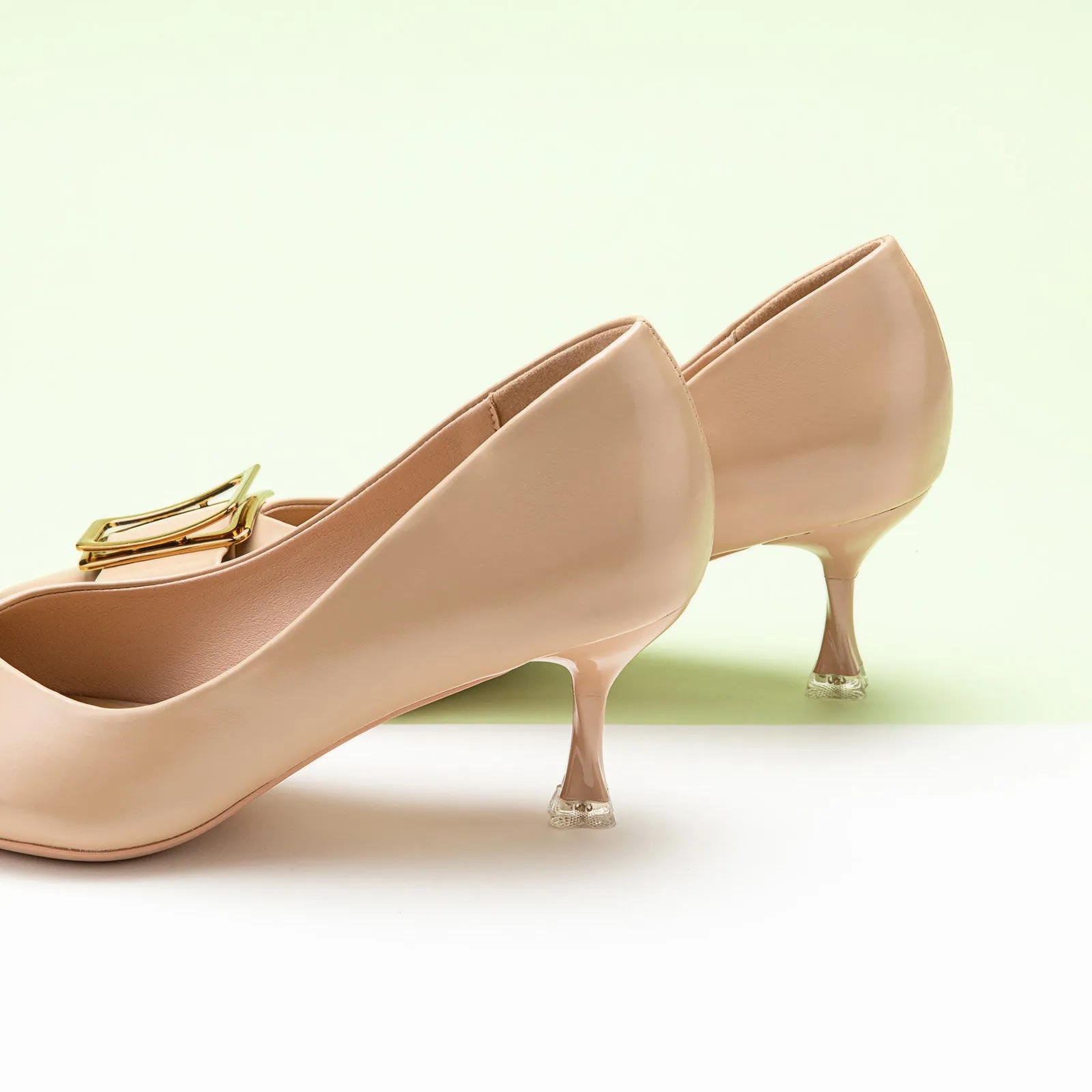 Metal Tie Pumps (Olivia)Beige