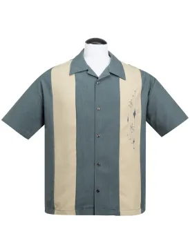 Mid Century Marvel Bowling Shirt in Charcoal