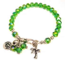 Palm Tree Splash Of Color Crystal Bracelet