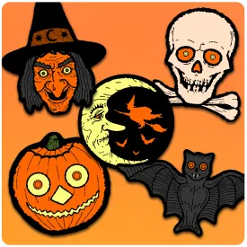 Retro Inspired Classic Hallowe'en Cutout Set of 5