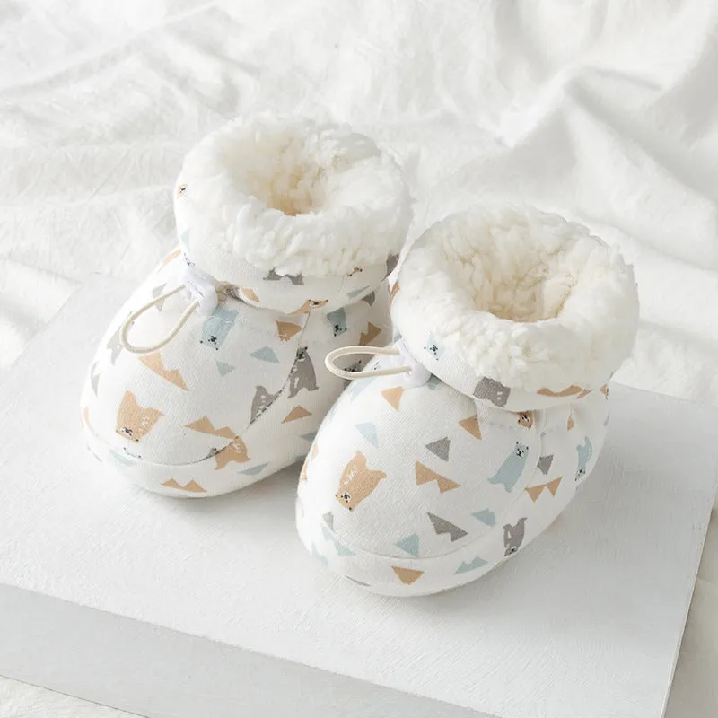 Soft Fleece Lined Baby Shoes (Free Size)