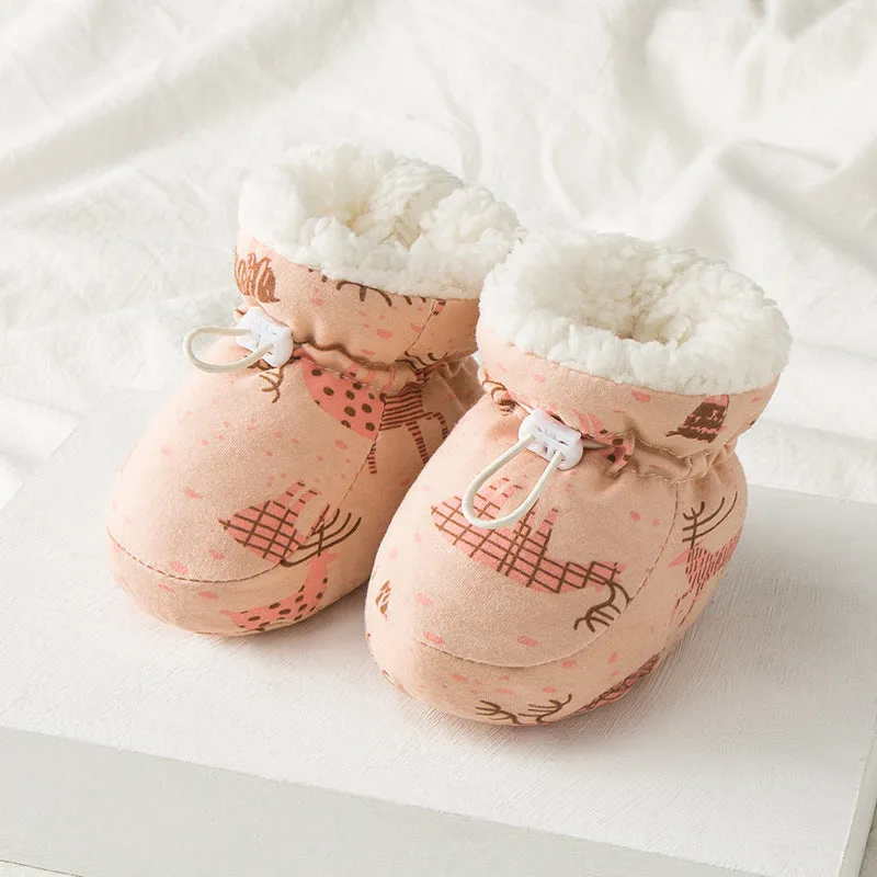 Soft Fleece Lined Baby Shoes (Free Size)